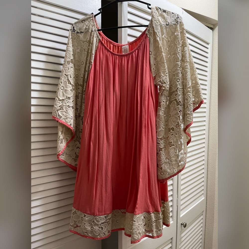 Peach Lace Shirt
